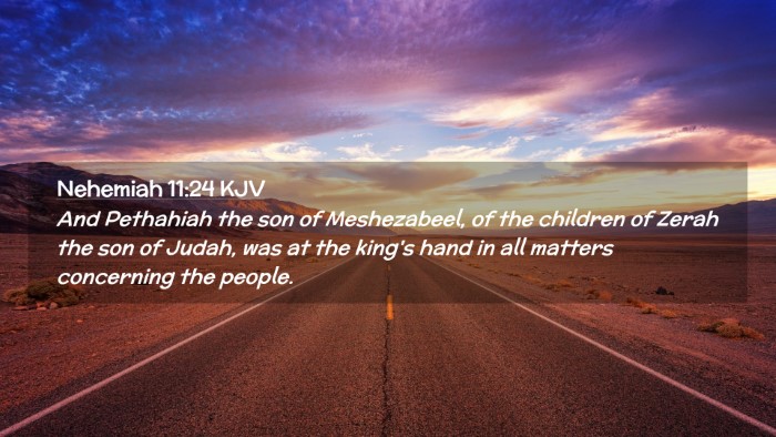Picture 02 - Nehemiah 11:24 KJV Desktop Wallpaper - And Pethahiah the son of Meshezabeel, of the - Desktop Bible Verse Wallpaper