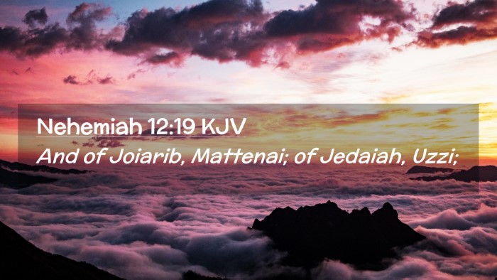 Picture 02 - Nehemiah 12:19 KJV Desktop Wallpaper - And of Joiarib, Mattenai; of Jedaiah, - Desktop Bible Verse Wallpaper
