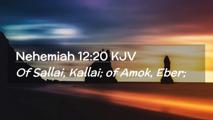 Picture 02 - Nehemiah 12:20 KJV Desktop Wallpaper - Of Sallai, Kallai; of Amok, - Desktop Bible Verse Wallpaper