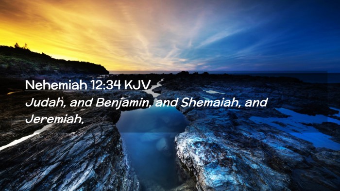 Picture 02 - Nehemiah 12:34 KJV Desktop Wallpaper - Judah, and Benjamin, and Shemaiah, and - Desktop Bible Verse Wallpaper