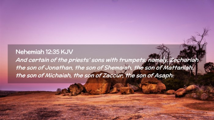 Picture 02 - Nehemiah 12:35 KJV Desktop Wallpaper - And certain of the priests' sons with trumpets; - Desktop Bible Verse Wallpaper