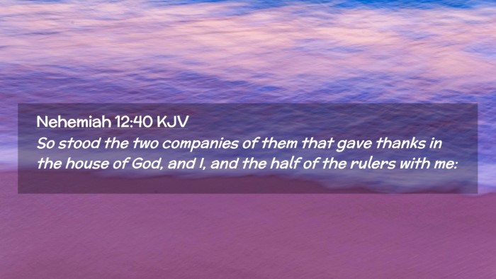 Picture 02 - Nehemiah 12:40 KJV Desktop Wallpaper - So stood the two companies of them that gave - Desktop Bible Verse Wallpaper