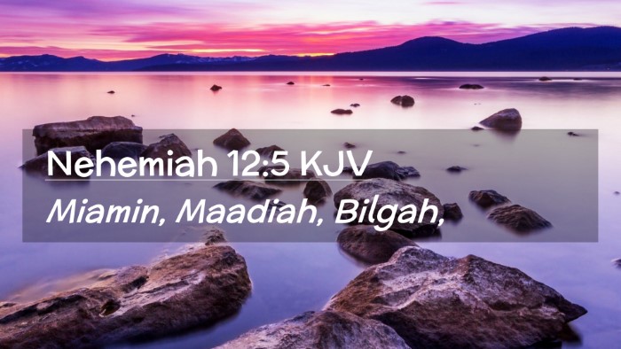 Picture 02 - Nehemiah 12:5 KJV Desktop Wallpaper - Miamin, Maadiah, - Desktop Bible Verse Wallpaper
