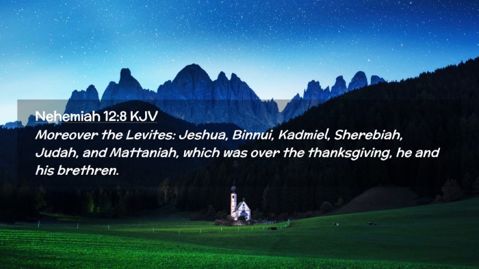 Picture 02 - Nehemiah 12:8 KJV Desktop Wallpaper - Moreover the Levites: Jeshua, Binnui, Kadmiel, - Desktop Bible Verse Wallpaper
