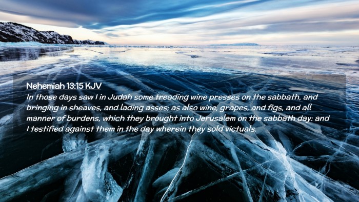 Picture 02 - Nehemiah 13:15 KJV Desktop Wallpaper - In those days saw I in Judah some treading wine - Desktop Bible Verse Wallpaper