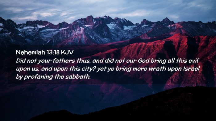 Picture 02 - Nehemiah 13:18 KJV Desktop Wallpaper - Did not your fathers thus, and did not our God - Desktop Bible Verse Wallpaper