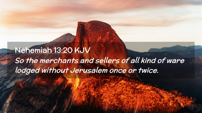 Picture 02 - Nehemiah 13:20 KJV Desktop Wallpaper - So the merchants and sellers of all kind of ware - Desktop Bible Verse Wallpaper