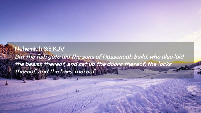 Picture 02 - Nehemiah 3:3 KJV Desktop Wallpaper - But the fish gate did the sons of Hassenaah - Desktop Bible Verse Wallpaper