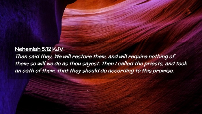 Picture 02 - Nehemiah 5:12 KJV Desktop Wallpaper - Then said they, We will restore them, and will - Desktop Bible Verse Wallpaper