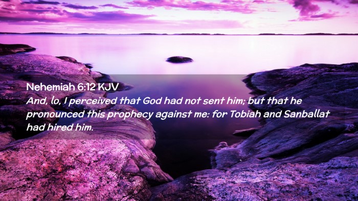 Picture 02 - Nehemiah 6:12 KJV Desktop Wallpaper - And, lo, I perceived that God had not sent him; - Desktop Bible Verse Wallpaper