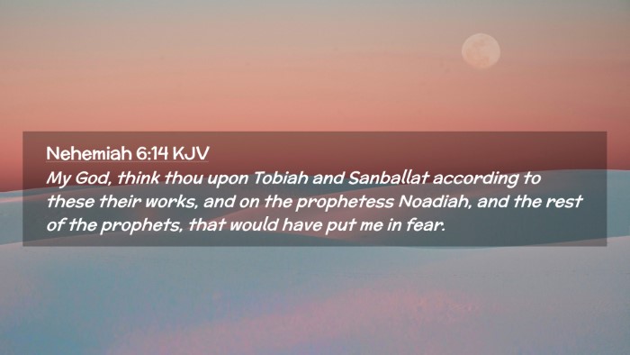 Picture 02 - Nehemiah 6:14 KJV Desktop Wallpaper - My God, think thou upon Tobiah and Sanballat - Desktop Bible Verse Wallpaper