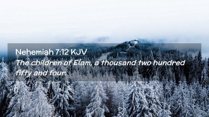 Picture 02 - Nehemiah 7:12 KJV Desktop Wallpaper - The children of Elam, a thousand two hundred - Desktop Bible Verse Wallpaper