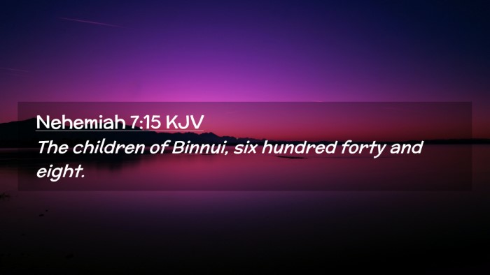 Picture 02 - Nehemiah 7:15 KJV Desktop Wallpaper - The children of Binnui, six hundred forty and - Desktop Bible Verse Wallpaper