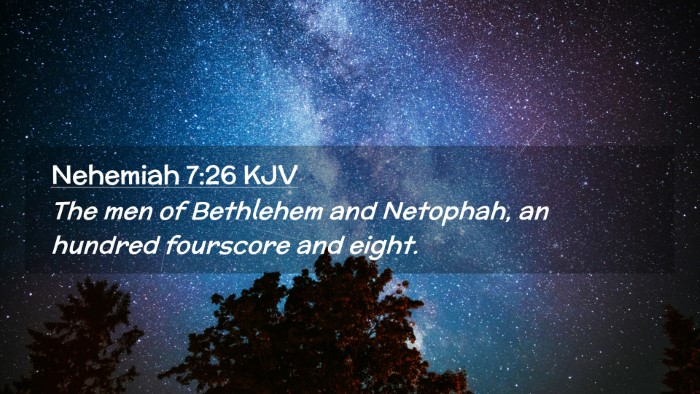 Picture 02 - Nehemiah 7:26 KJV Desktop Wallpaper - The men of Bethlehem and Netophah, an hundred - Desktop Bible Verse Wallpaper