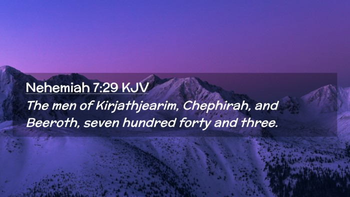 Picture 02 - Nehemiah 7:29 KJV Desktop Wallpaper - The men of Kirjathjearim, Chephirah, and Beeroth, - Desktop Bible Verse Wallpaper