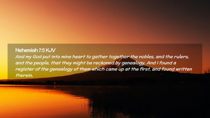 Picture 02 - Nehemiah 7:5 KJV Desktop Wallpaper - And my God put into mine heart to gather together - Desktop Bible Verse Wallpaper