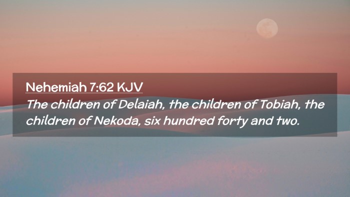 Picture 02 - Nehemiah 7:62 KJV Desktop Wallpaper - The children of Delaiah, the children of Tobiah, - Desktop Bible Verse Wallpaper