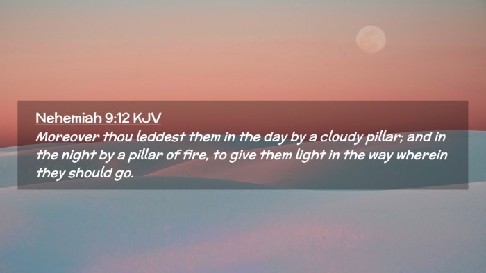 Picture 02 - Nehemiah 9:12 KJV Desktop Wallpaper - Moreover thou leddest them in the day by a cloudy - Desktop Bible Verse Wallpaper