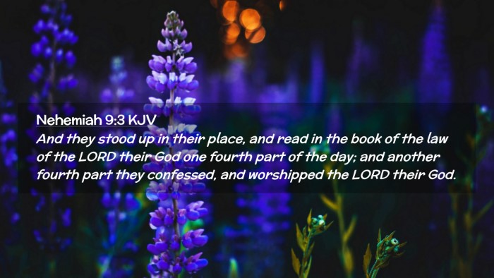 Picture 02 - Nehemiah 9:3 KJV Desktop Wallpaper - And they stood up in their place, and read in the - Desktop Bible Verse Wallpaper