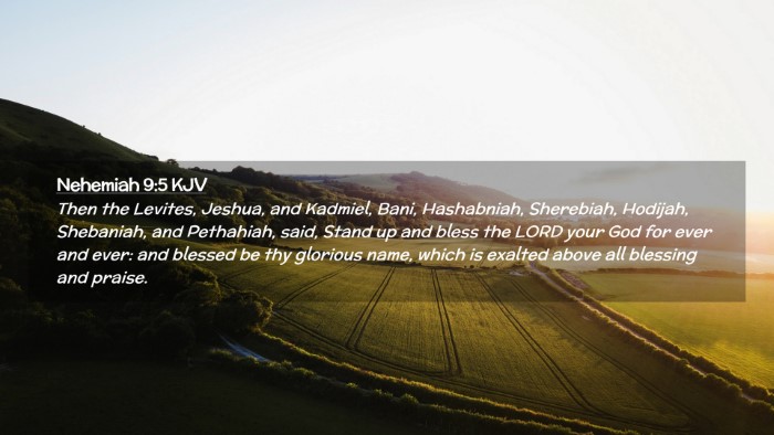 Picture 02 - Nehemiah 9:5 KJV Desktop Wallpaper - Then the Levites, Jeshua, and Kadmiel, Bani, - Desktop Bible Verse Wallpaper