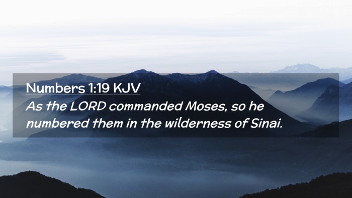 Picture 02 - Numbers 1:19 KJV Desktop Wallpaper - As the LORD commanded Moses, so he numbered them - Desktop Bible Verse Wallpaper