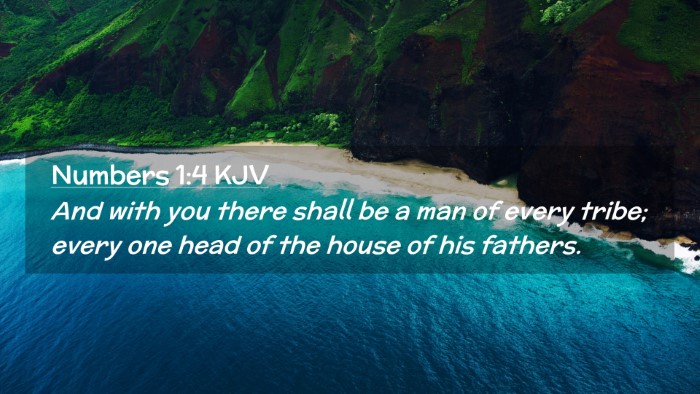 Picture 02 - Numbers 1:4 KJV Desktop Wallpaper - And with you there shall be a man of every tribe; - Desktop Bible Verse Wallpaper