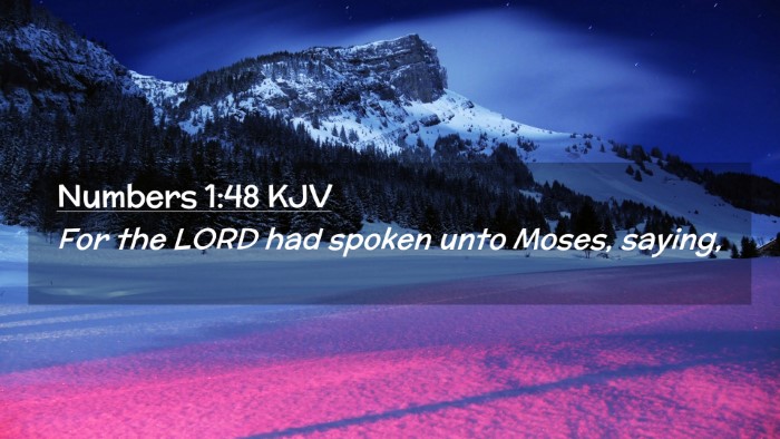 Picture 02 - Numbers 1:48 KJV Desktop Wallpaper - For the LORD had spoken unto Moses, - Desktop Bible Verse Wallpaper