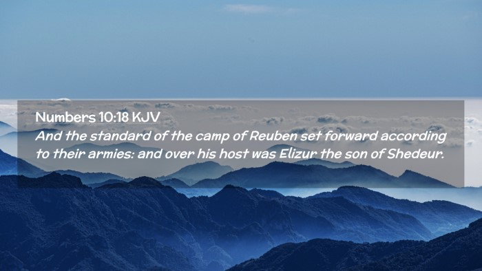Picture 02 - Numbers 10:18 KJV Desktop Wallpaper - And the standard of the camp of Reuben set - Desktop Bible Verse Wallpaper