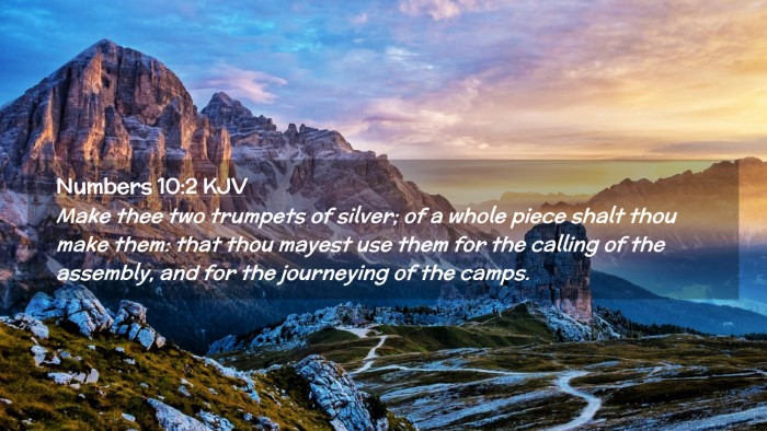 Picture 02 - Numbers 10:2 KJV Desktop Wallpaper - Make thee two trumpets of silver; of a whole - Desktop Bible Verse Wallpaper