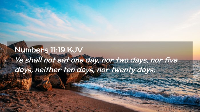 Picture 02 - Numbers 11:19 KJV Desktop Wallpaper - Ye shall not eat one day, nor two days, nor five - Desktop Bible Verse Wallpaper