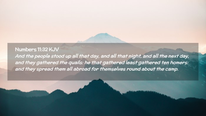 Picture 02 - Numbers 11:32 KJV Desktop Wallpaper - And the people stood up all that day, and all - Desktop Bible Verse Wallpaper
