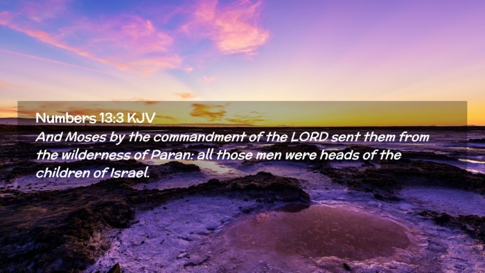 Picture 02 - Numbers 13:3 KJV Desktop Wallpaper - And Moses by the commandment of the LORD sent - Desktop Bible Verse Wallpaper