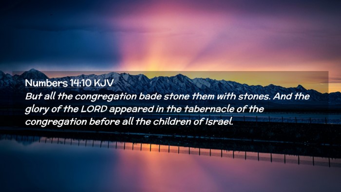 Picture 02 - Numbers 14:10 KJV Desktop Wallpaper - But all the congregation bade stone them with - Desktop Bible Verse Wallpaper