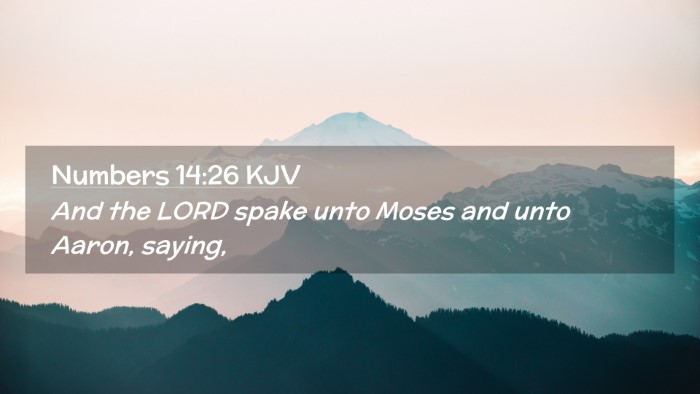 Picture 02 - Numbers 14:26 KJV Desktop Wallpaper - And the LORD spake unto Moses and unto Aaron, - Desktop Bible Verse Wallpaper