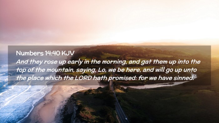 Picture 02 - Numbers 14:40 KJV Desktop Wallpaper - And they rose up early in the morning, and gat - Desktop Bible Verse Wallpaper
