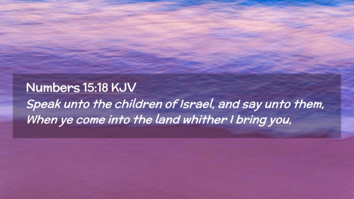 Picture 02 - Numbers 15:18 KJV Desktop Wallpaper - Speak unto the children of Israel, and say unto - Desktop Bible Verse Wallpaper
