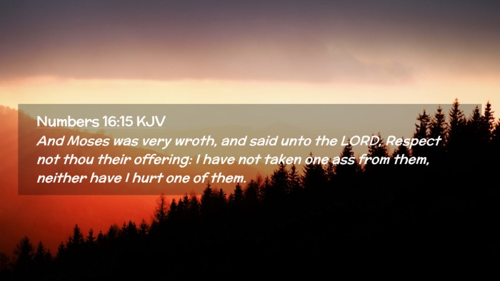 Picture 02 - Numbers 16:15 KJV Desktop Wallpaper - And Moses was very wroth, and said unto the LORD, - Desktop Bible Verse Wallpaper