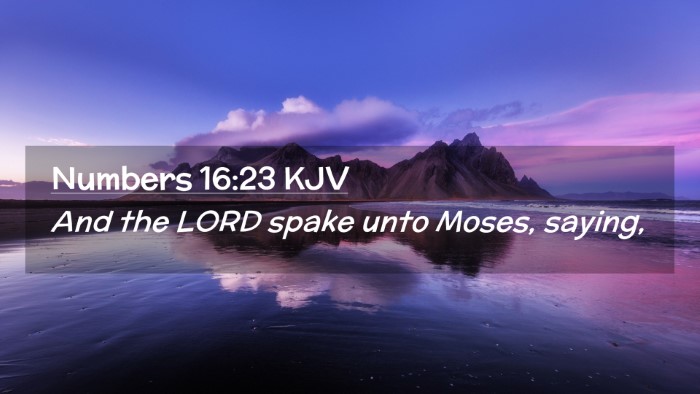 Picture 02 - Numbers 16:23 KJV Desktop Wallpaper - And the LORD spake unto Moses, - Desktop Bible Verse Wallpaper