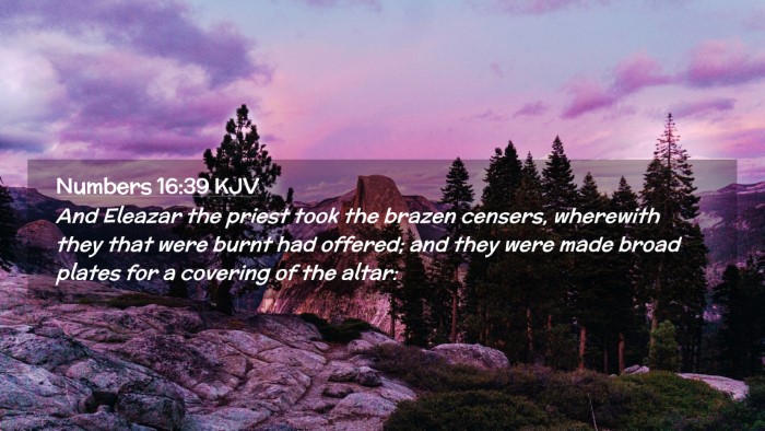 Picture 02 - Numbers 16:39 KJV Desktop Wallpaper - And Eleazar the priest took the brazen censers, - Desktop Bible Verse Wallpaper