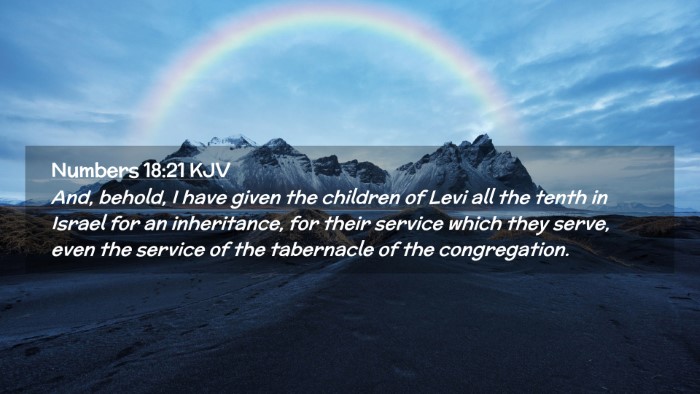 Picture 02 - Numbers 18:21 KJV Desktop Wallpaper - And, behold, I have given the children of Levi - Desktop Bible Verse Wallpaper