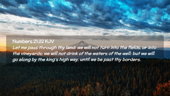 Picture 02 - Numbers 21:22 KJV Desktop Wallpaper - Let me pass through thy land: we will not turn - Desktop Bible Verse Wallpaper