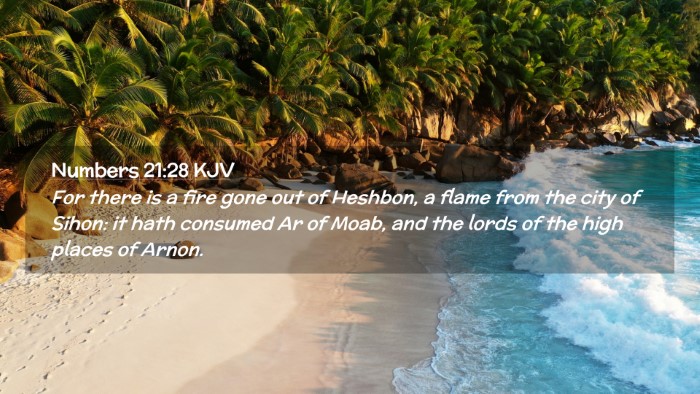 Picture 02 - Numbers 21:28 KJV Desktop Wallpaper - For there is a fire gone out of Heshbon, a flame - Desktop Bible Verse Wallpaper