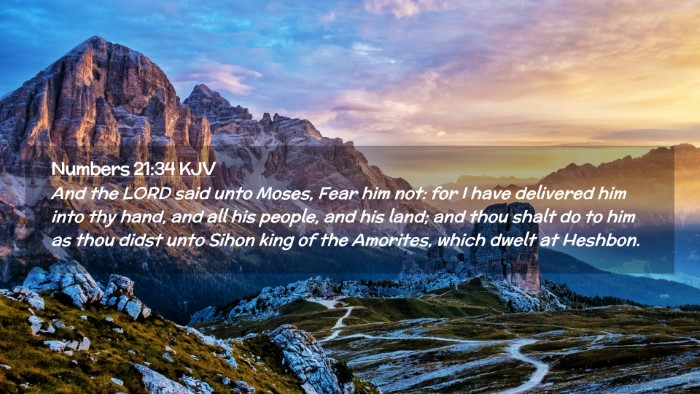 Picture 02 - Numbers 21:34 KJV Desktop Wallpaper - And the LORD said unto Moses, Fear him not: for I - Desktop Bible Verse Wallpaper