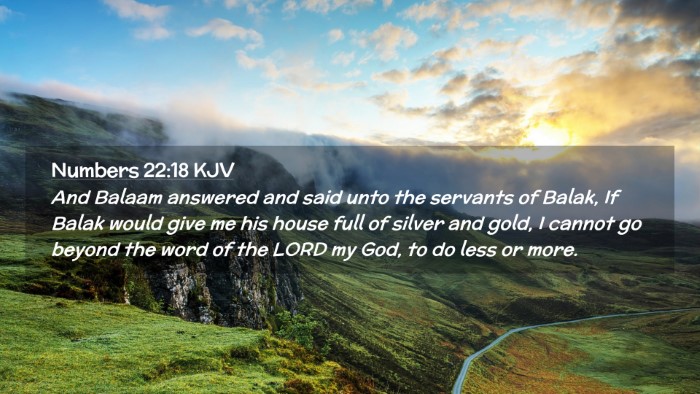 Picture 02 - Numbers 22:18 KJV Desktop Wallpaper - And Balaam answered and said unto the servants of - Desktop Bible Verse Wallpaper