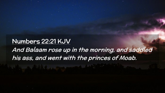 Picture 02 - Numbers 22:21 KJV Desktop Wallpaper - And Balaam rose up in the morning, and saddled - Desktop Bible Verse Wallpaper