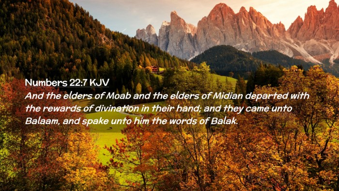 Picture 02 - Numbers 22:7 KJV Desktop Wallpaper - And the elders of Moab and the elders of Midian - Desktop Bible Verse Wallpaper