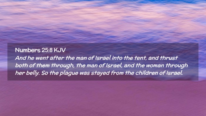 Picture 02 - Numbers 25:8 KJV Desktop Wallpaper - And he went after the man of Israel into the - Desktop Bible Verse Wallpaper