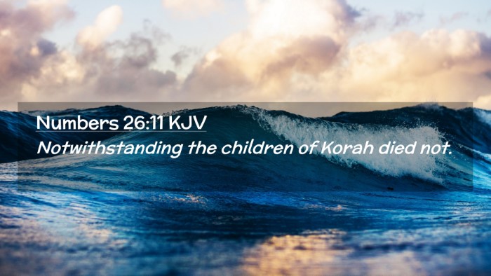 Picture 02 - Numbers 26:11 KJV Desktop Wallpaper - Notwithstanding the children of Korah died - Desktop Bible Verse Wallpaper