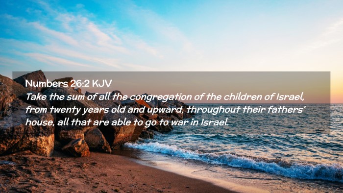 Picture 02 - Numbers 26:2 KJV Desktop Wallpaper - Take the sum of all the congregation of the - Desktop Bible Verse Wallpaper