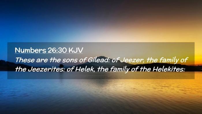 Picture 02 - Numbers 26:30 KJV Desktop Wallpaper - These are the sons of Gilead: of Jeezer, the - Desktop Bible Verse Wallpaper
